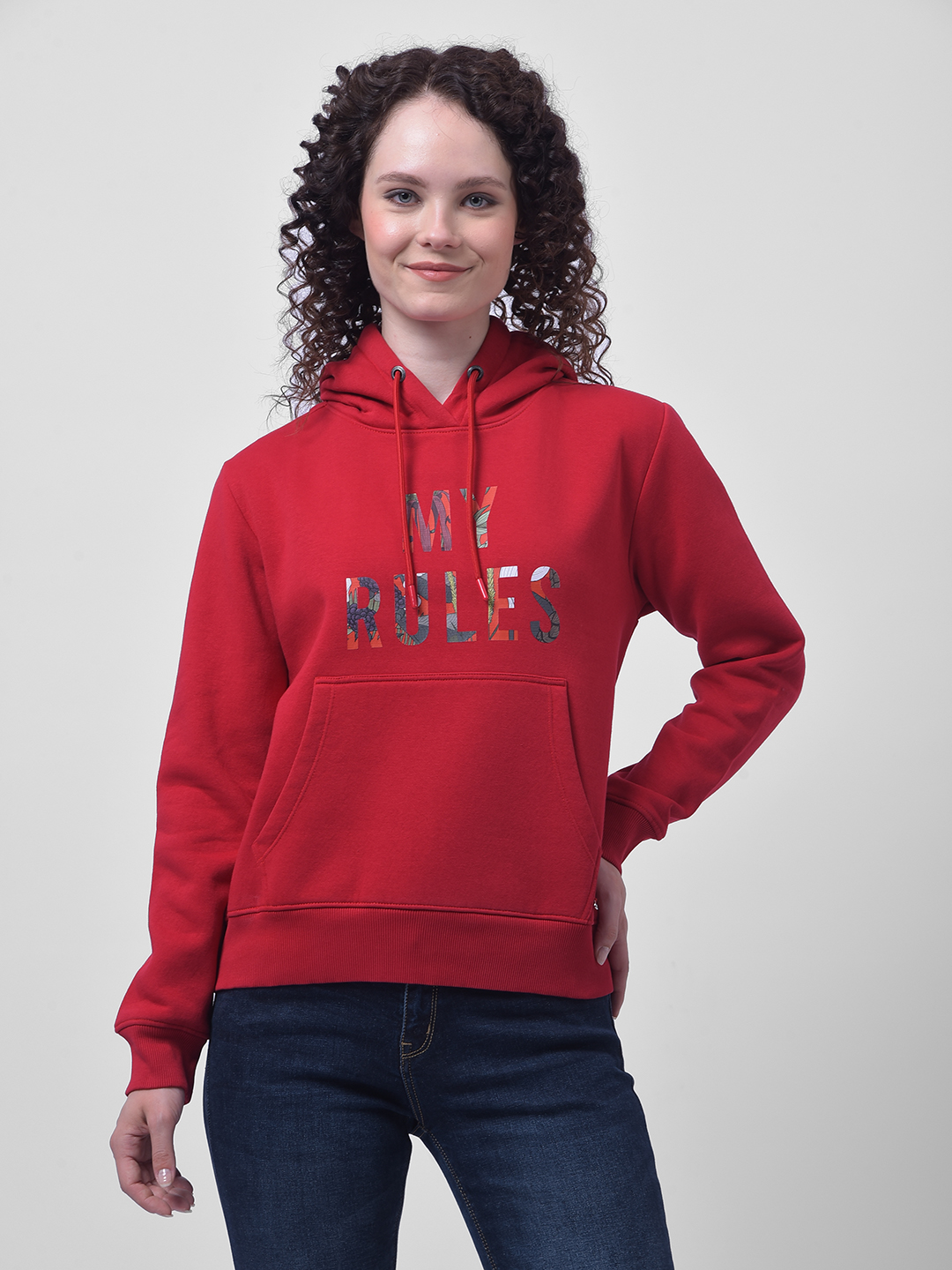 Numero Uno Women Red Graphic Hoodie
